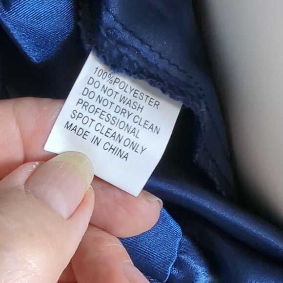 Mac Duggal Formal Gown Navy Chiffon Size 12 - Picture 11 of 13